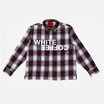 White Coffee Logo Flannel Shirt Bordeaux - Sælges kun i butikken i Holstebro